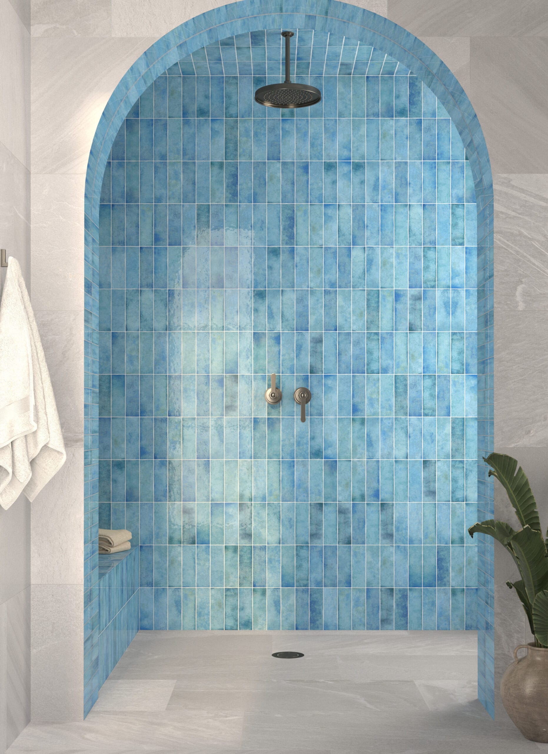 Alfar Azul Prusian 6,5x20 2 | amb alfar azul prusian 65x20 pietrasanta light grey 45x90 2000x scaled 1 Alfar Azul Prusian 6,5x20 - Imagen 2