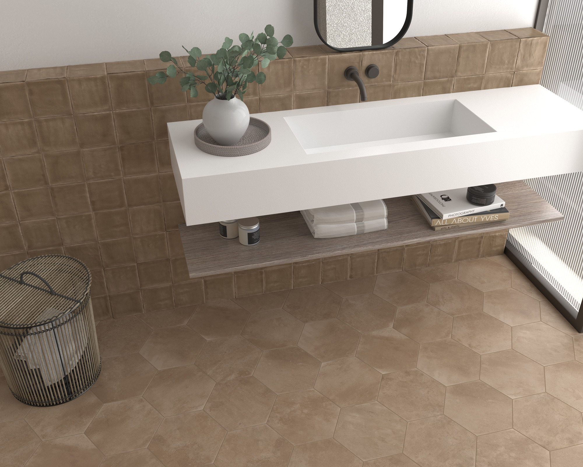 Riad Cacao 12,5x12,5 Muestra 3 | amb riad 125x125 cacao exa cacao Riad Cacao 12,5x12,5 Muestra - Imagen 3