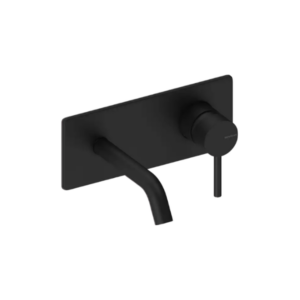 Grifo Loop Monomando Cromo Caño Embellecedor Rectangular 18 cm - Negro mate