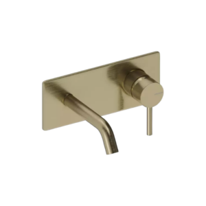 Grifo Loop Monomando Cromo Caño Embellecedor Rectangular 18 cm - Oro cepillado