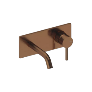 Grifo Loop Monomando Cromo Caño Embellecedor Rectangular 18 cm - Oro rosa cepillado