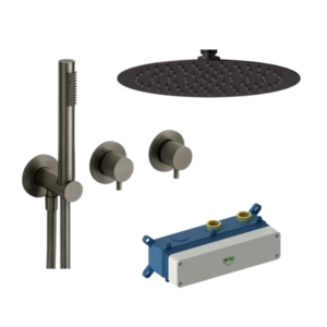 Loop K Silicona Kit Monomando Mural Horizontal Ducha, Rociador y Teleducha - Metal gun