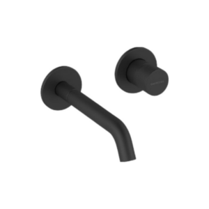 Monomando de Lavabo Mural Loop K Cromo 14 cm - Negro mate