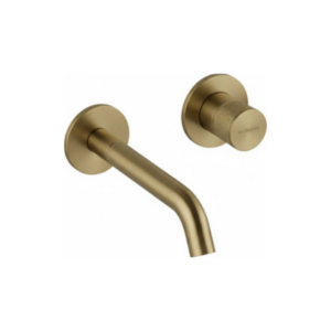 Monomando de Lavabo Mural Loop K Cromo 14 cm - Oro cepillado