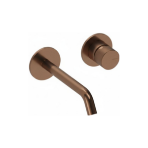 Monomando de Lavabo Mural Loop K Cromo 14 cm - Oro rosa cepillado