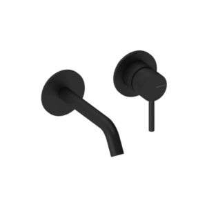 Monomando de Lavabo Mural Loop Cromo 14 cm - Negro mate