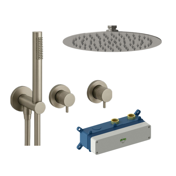 Loop K Silicona Kit Monomando Mural Horizontal Ducha, Rociador y Teleducha 4 | loop k pvc kit monomando mural horizontal ducha rociador teleducha sanycces niquel cepillado Loop K Silicona Kit Monomando Mural Horizontal Ducha, Rociador y Teleducha - Imagen 4